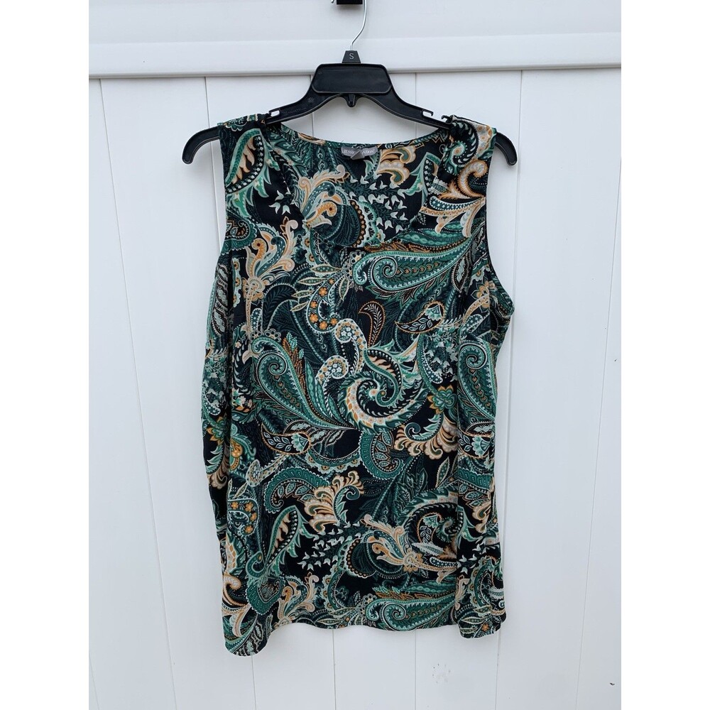 Jessica London Womens Plus 24W Top Sleeveless Paisley Colorful